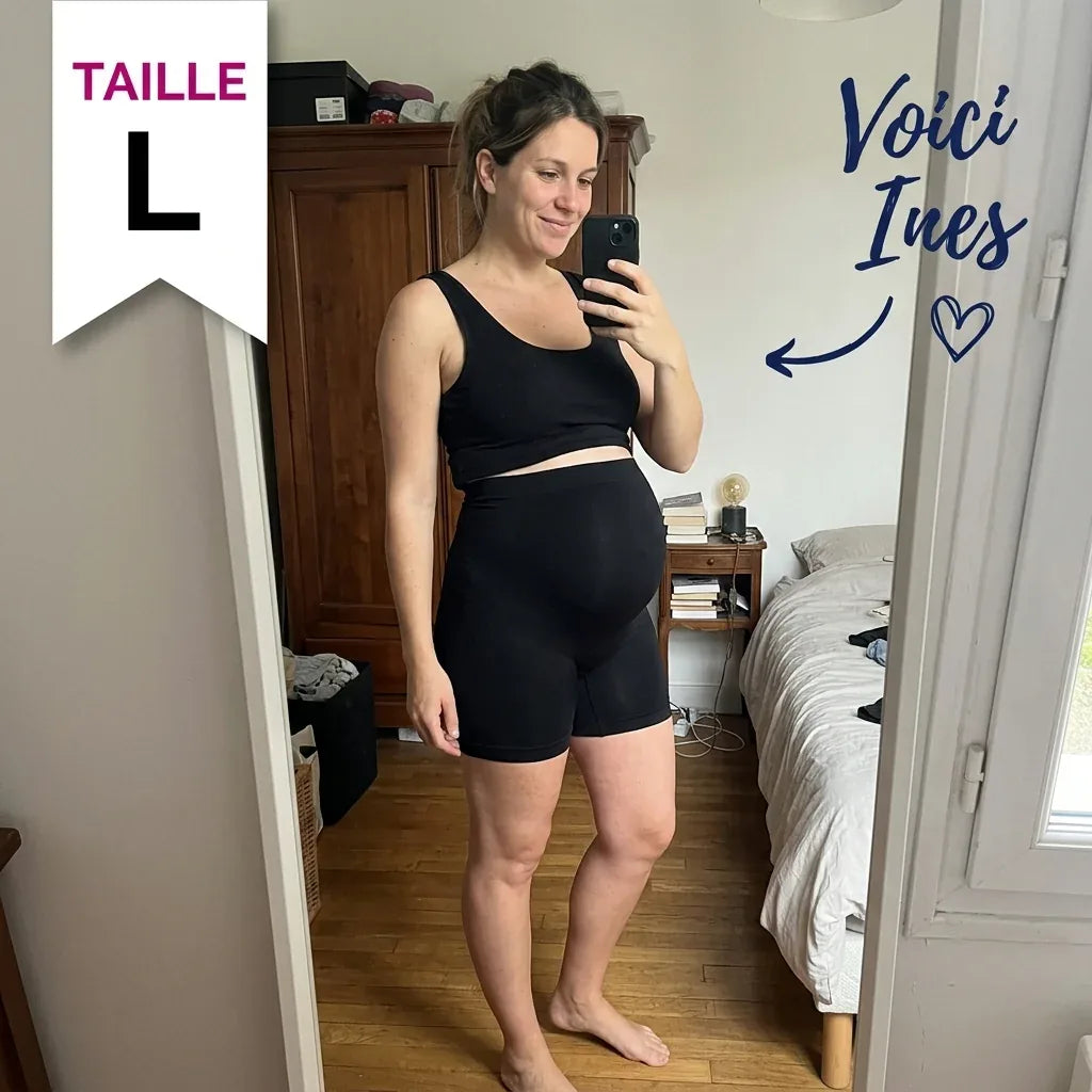 Inès porte la taille L, Shaperly Galbe