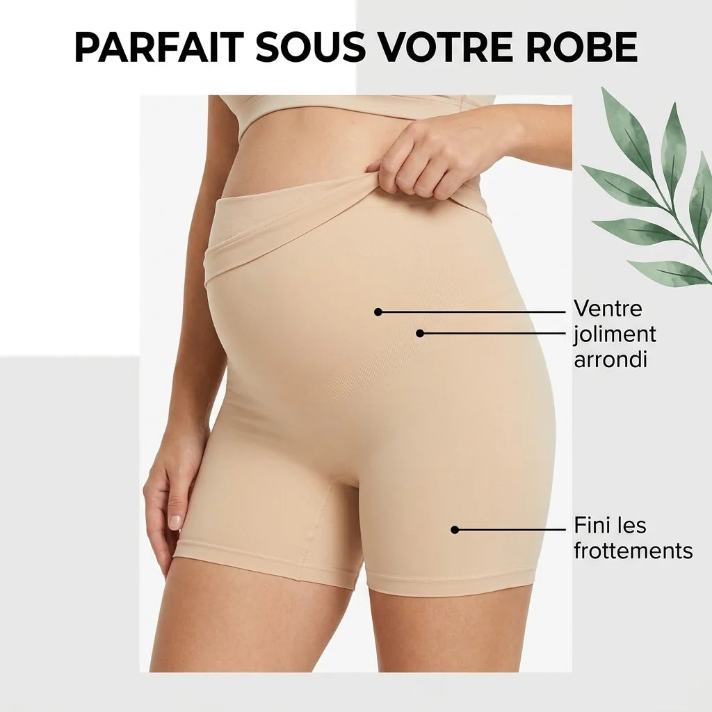 Parfait sous votre robe : ventre joliment arrondi et fini les frottements